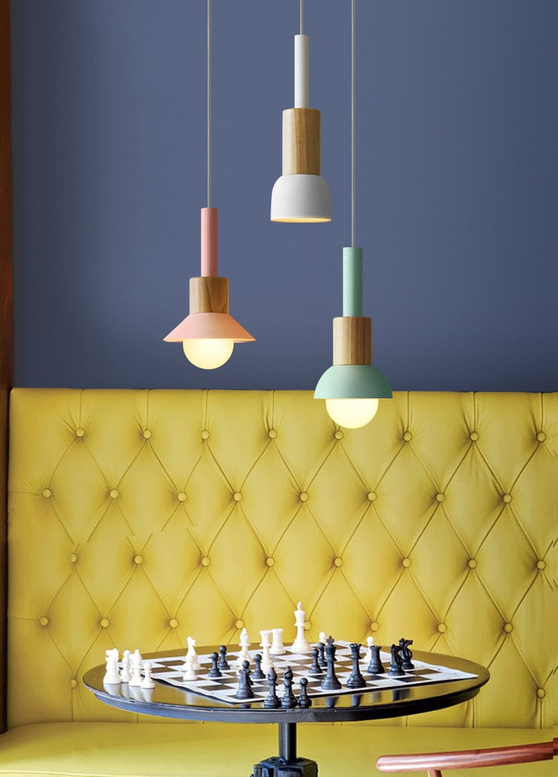 Novaro metalen en houten hanglamp