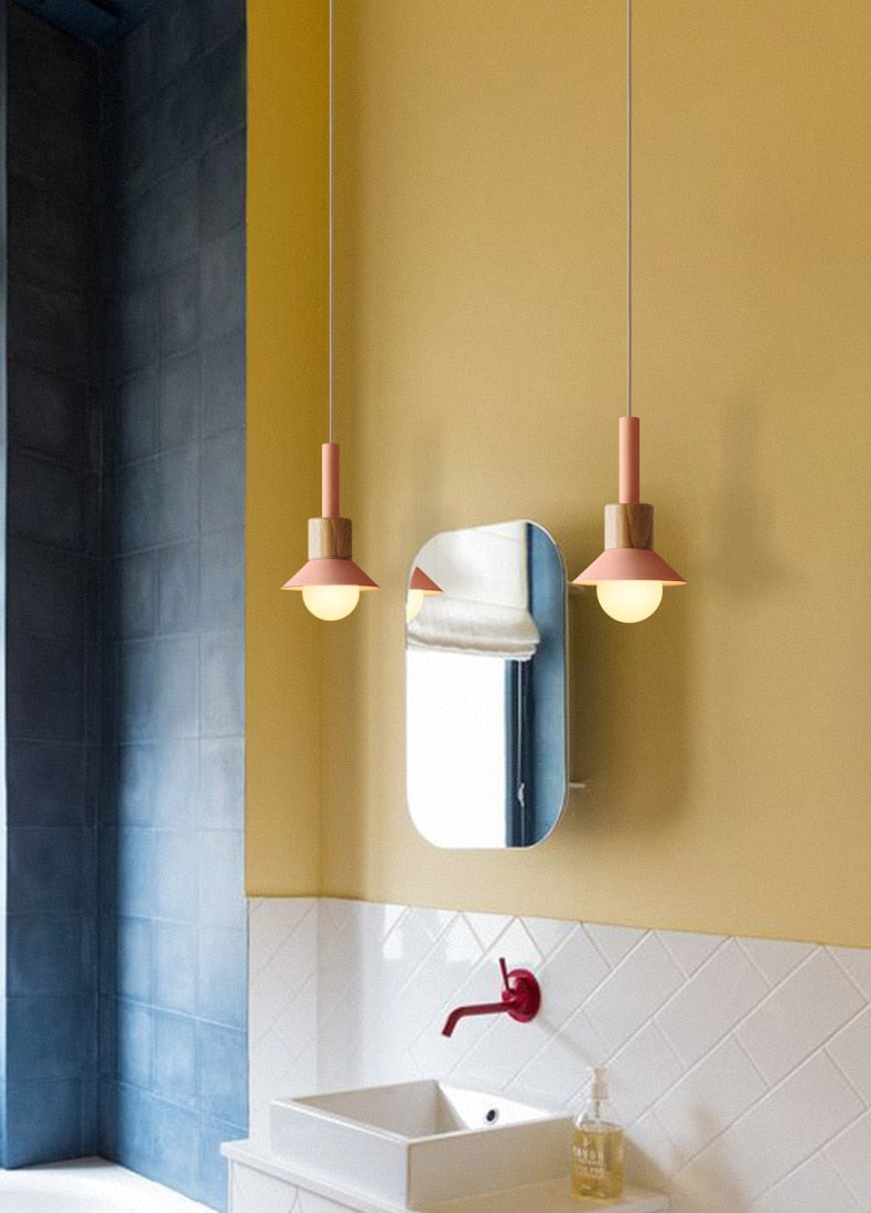 Novaro metalen en houten hanglamp
