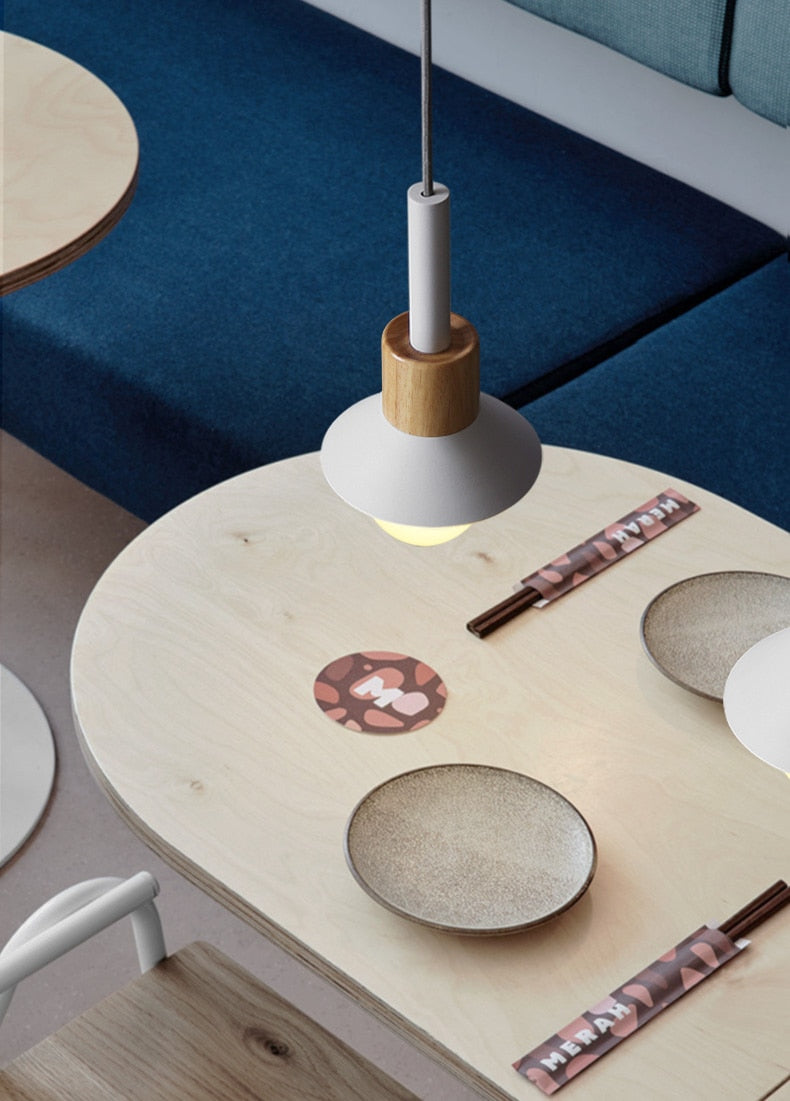 Novaro metalen en houten hanglamp
