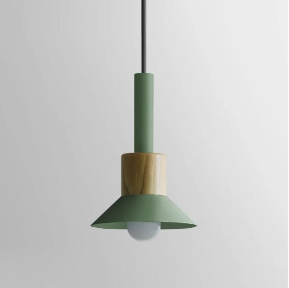 Novaro metalen en houten hanglamp