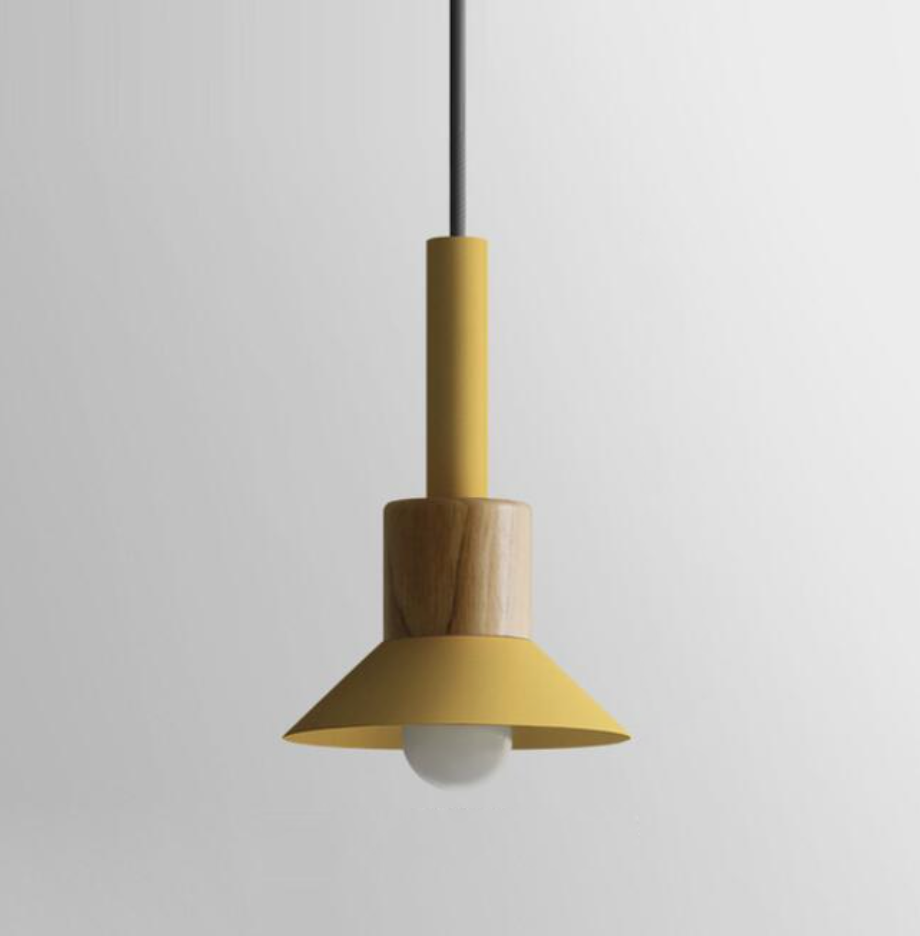 Novaro metalen en houten hanglamp