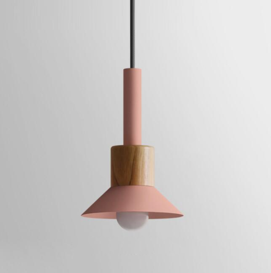 Novaro metalen en houten hanglamp