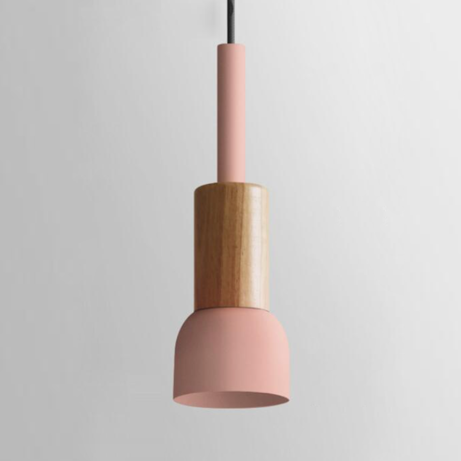 Novaro metalen en houten hanglamp