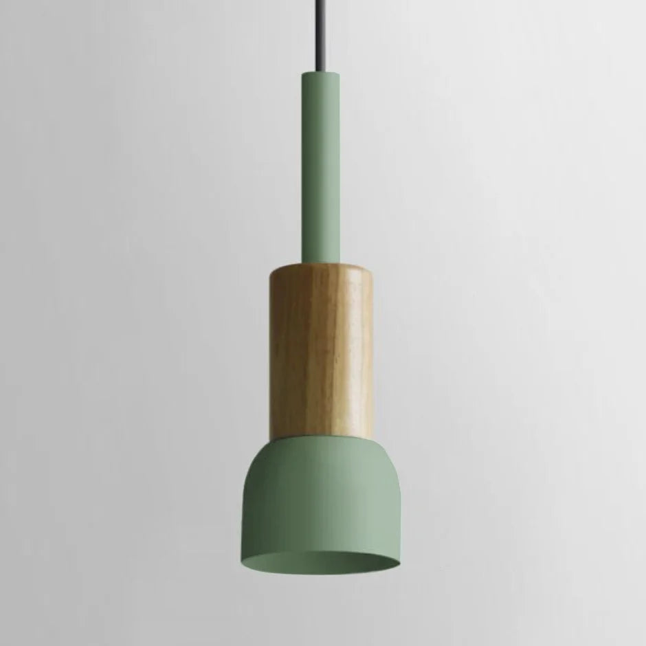Novaro metalen en houten hanglamp