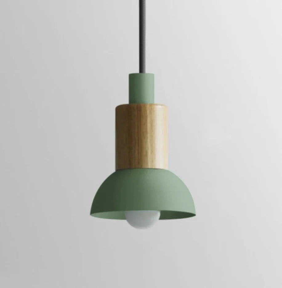 Novaro metalen en houten hanglamp