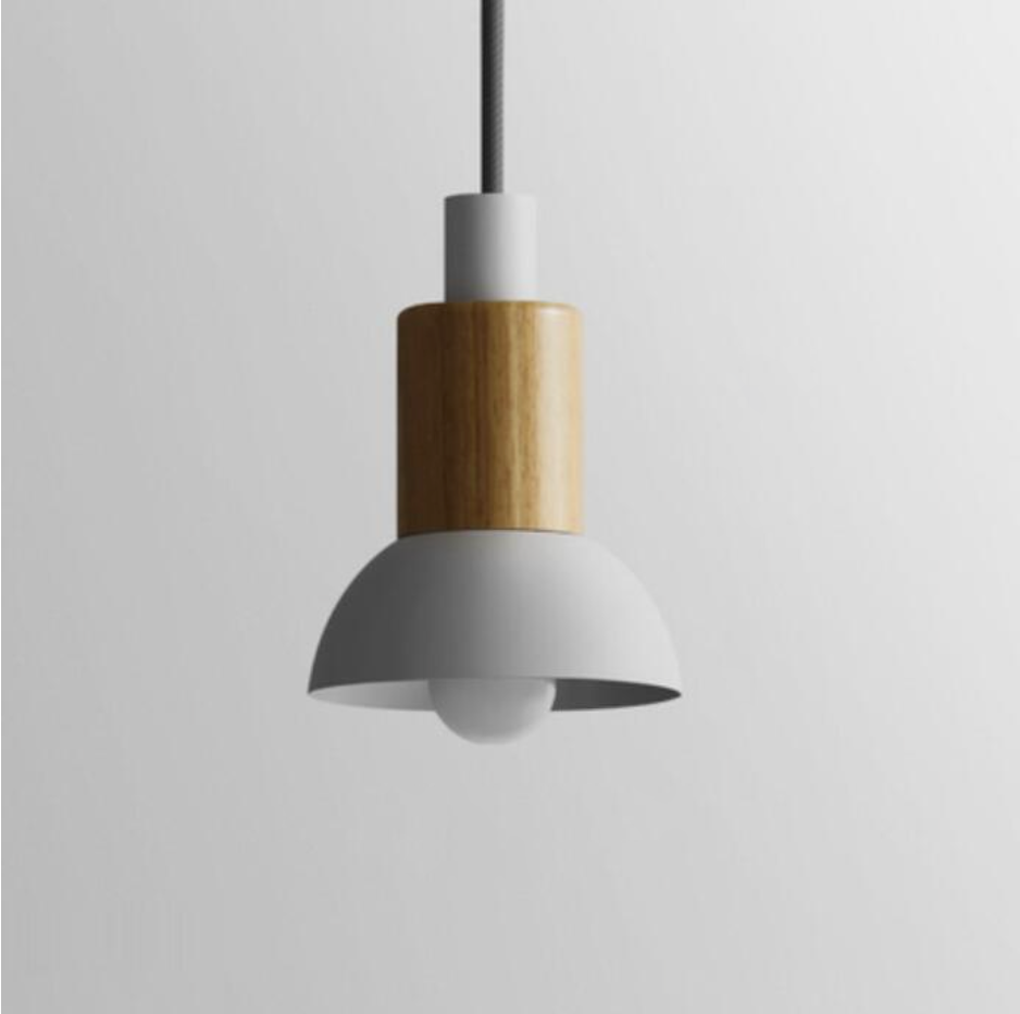 Novaro metalen en houten hanglamp