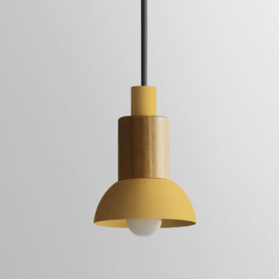 Novaro metalen en houten hanglamp