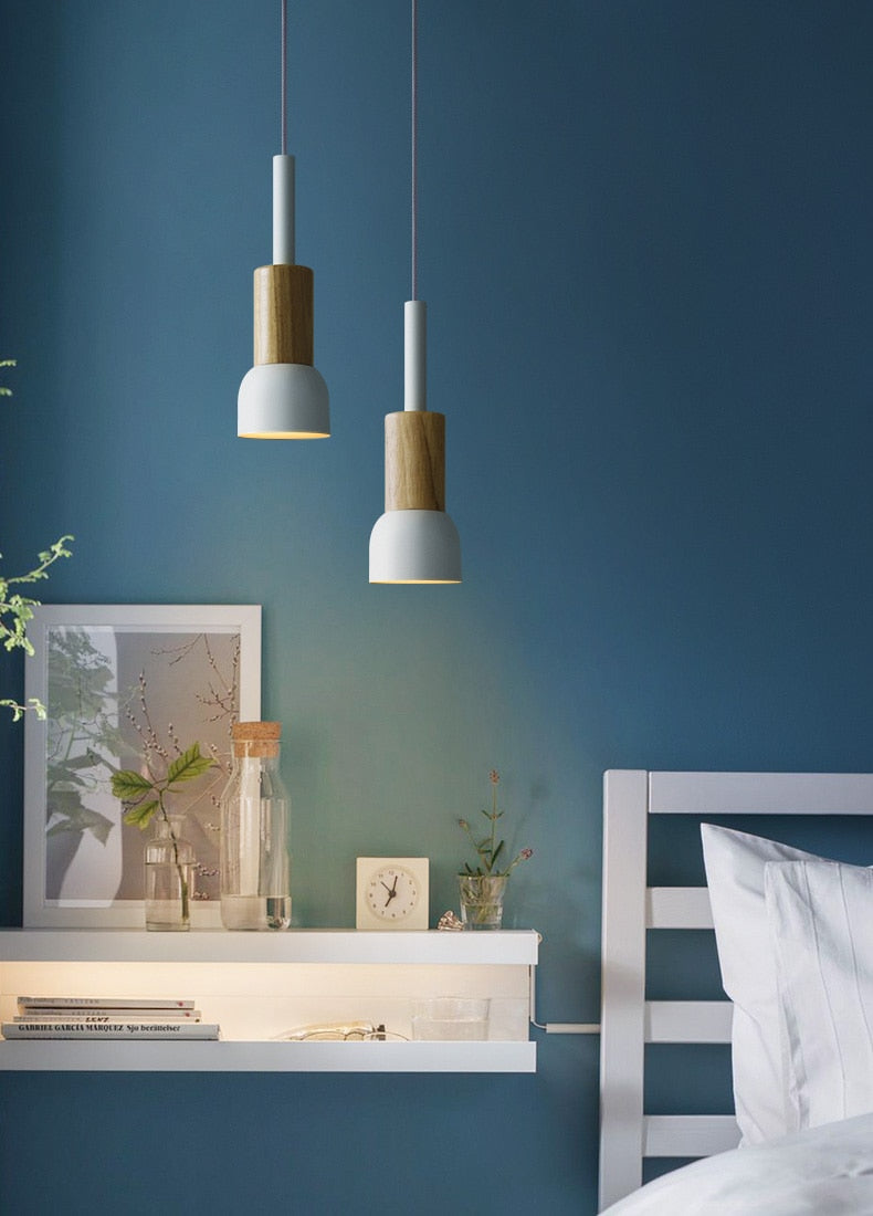Novaro metalen en houten hanglamp
