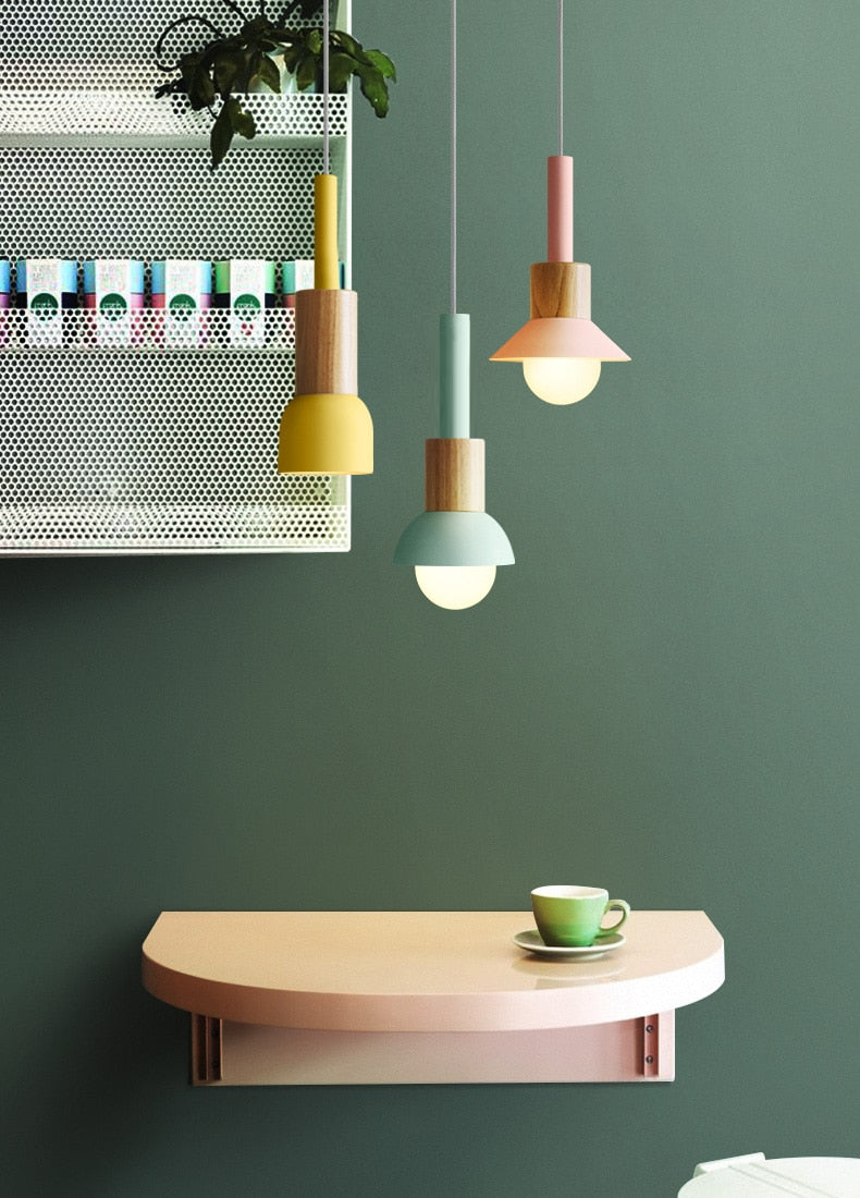 Novaro metalen en houten hanglamp