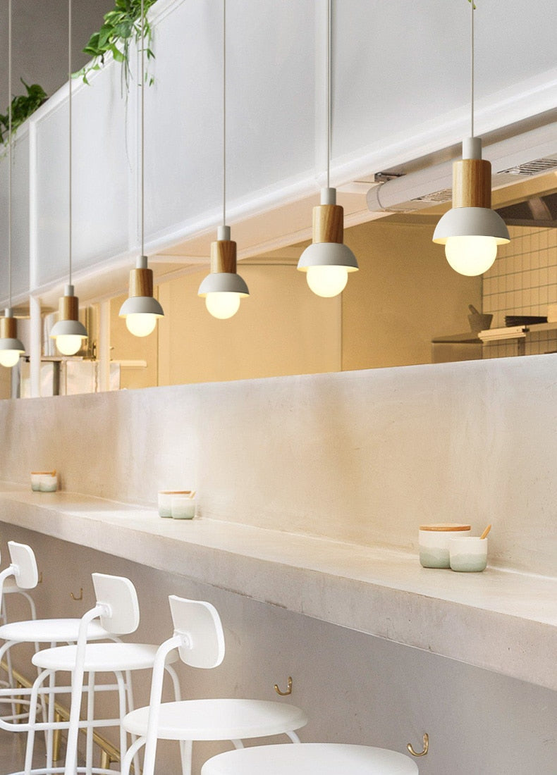 Novaro metalen en houten hanglamp