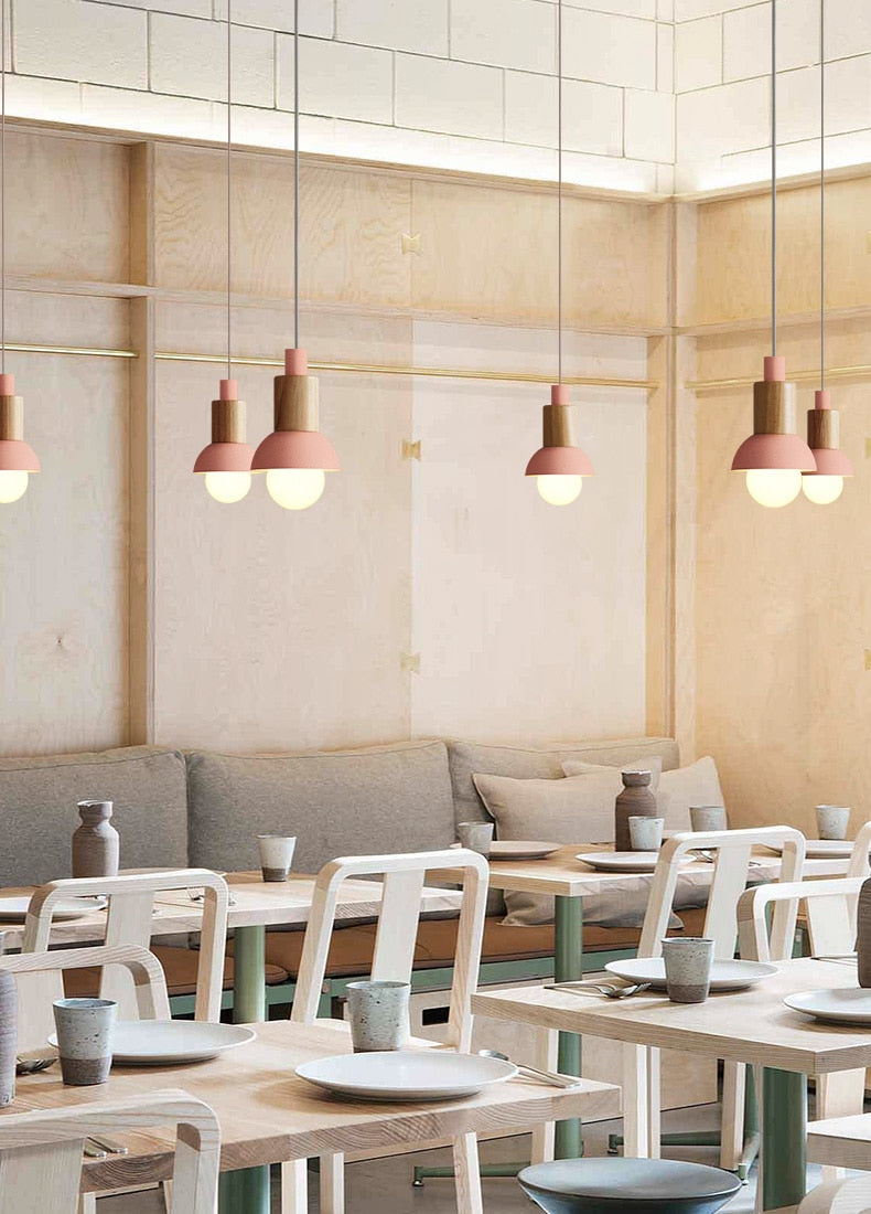 Novaro metalen en houten hanglamp