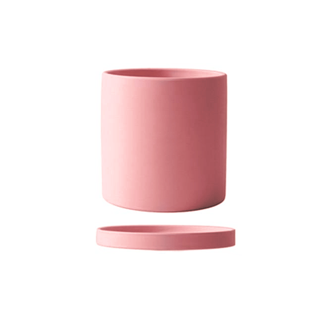 Elegante keramische bloempot met schotel