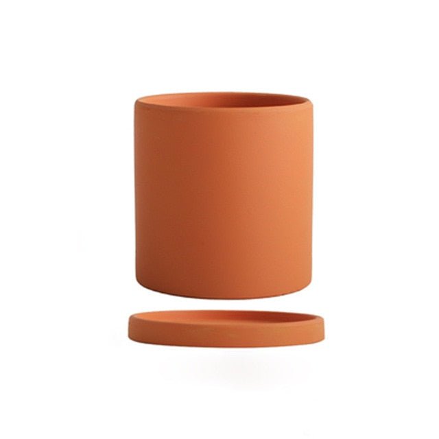 Elegante keramische bloempot met schotel