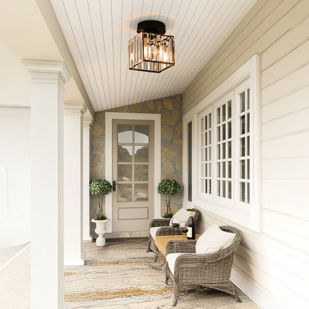 Kristallen Plafondlamp met Messing Accent