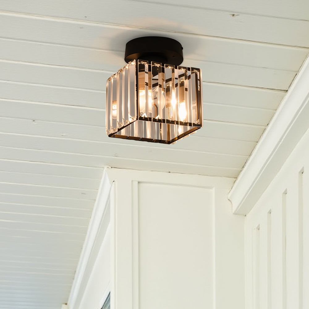 Kristallen Plafondlamp met Messing Accent