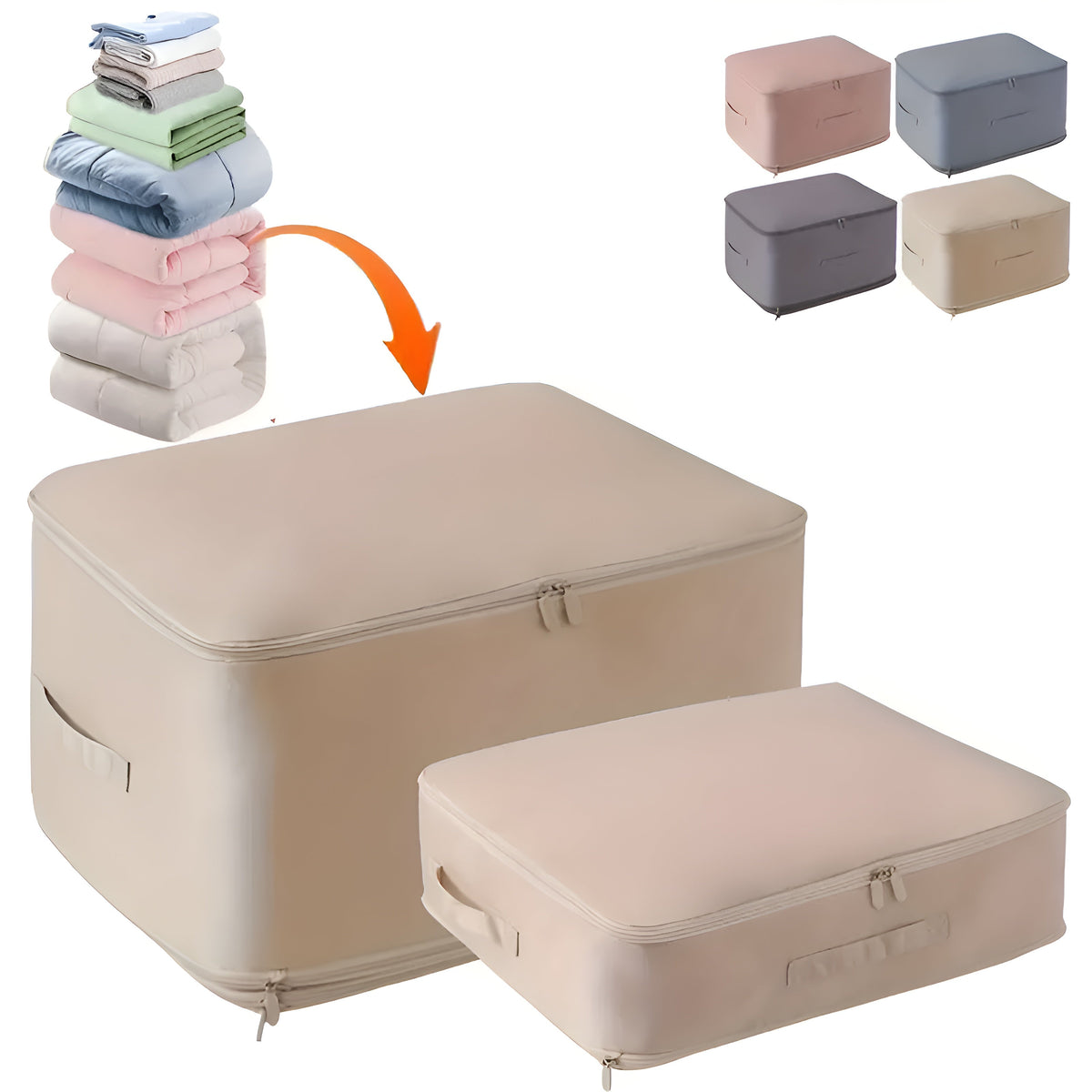 Ruimtebesparende compressie opbergtas