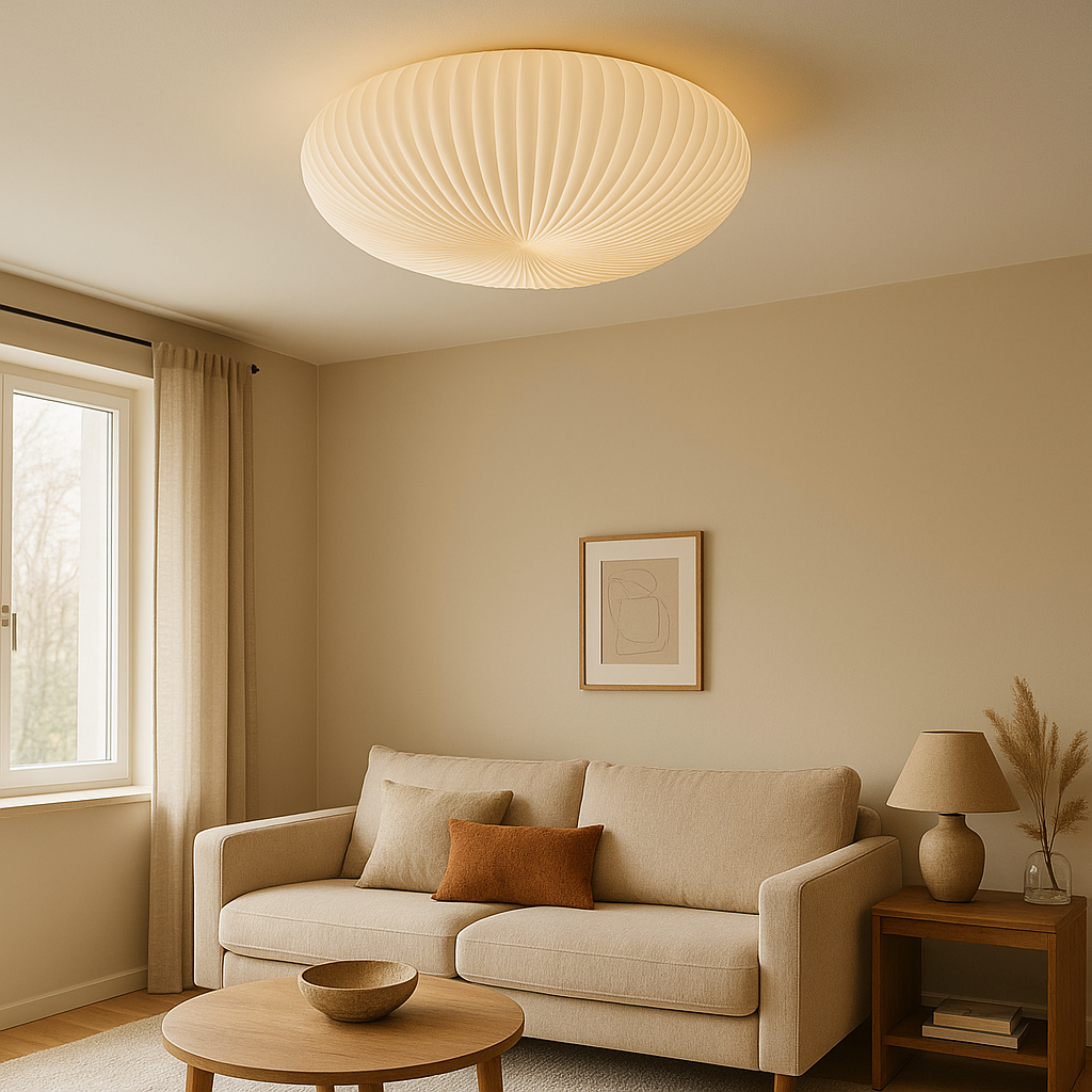 Roby plissé LED-plafondlamp