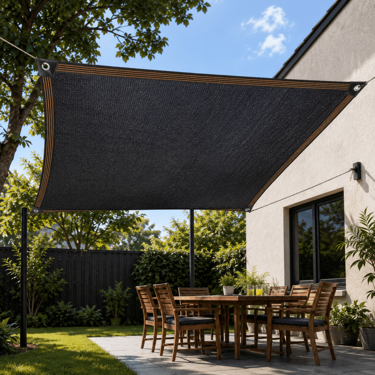 Draagbaar zonwerend schaduwdoek voor tuin en buitenruimte