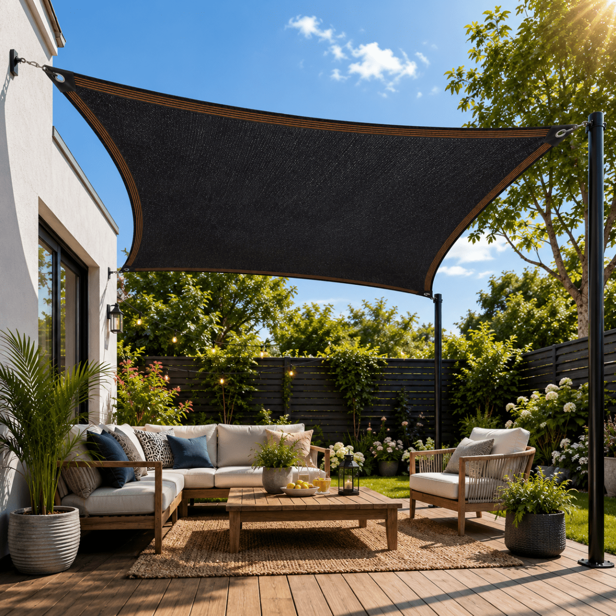 Draagbaar zonwerend schaduwdoek voor tuin en buitenruimte