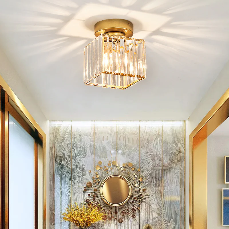 Kristallen Plafondlamp met Messing Accent
