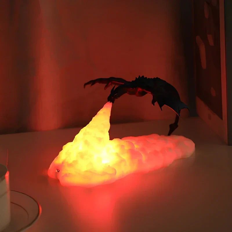 Draak 3D-geprinte led-nachtlamp