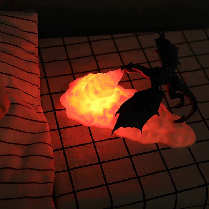 Draak 3D-geprinte led-nachtlamp