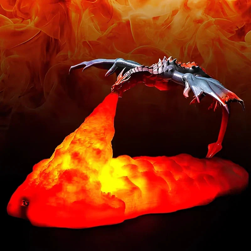 Draak 3D-geprinte led-nachtlamp