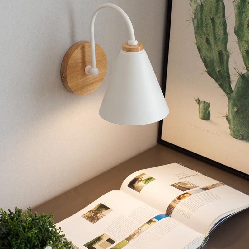 Moderne Boog Wandlamp Metaal en Hout