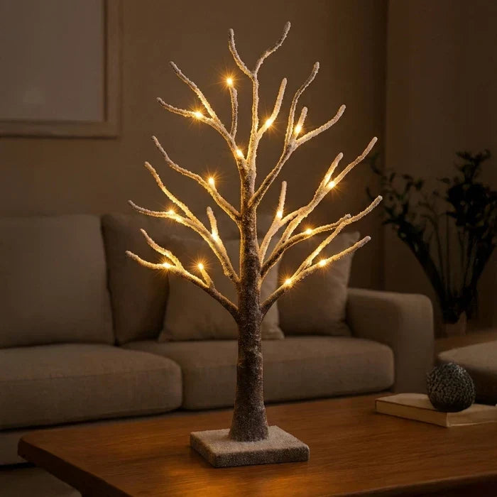 Besneeuwde boomlamp tafellamp