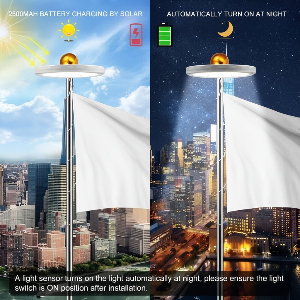 Solar vlaggenmast verlichting