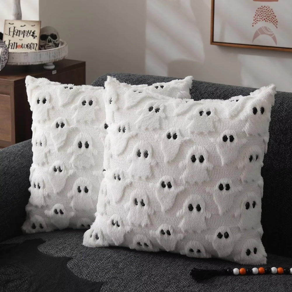 Zachte Fleece Kussenhoes Met Pompoenpatroon 45x45 cm