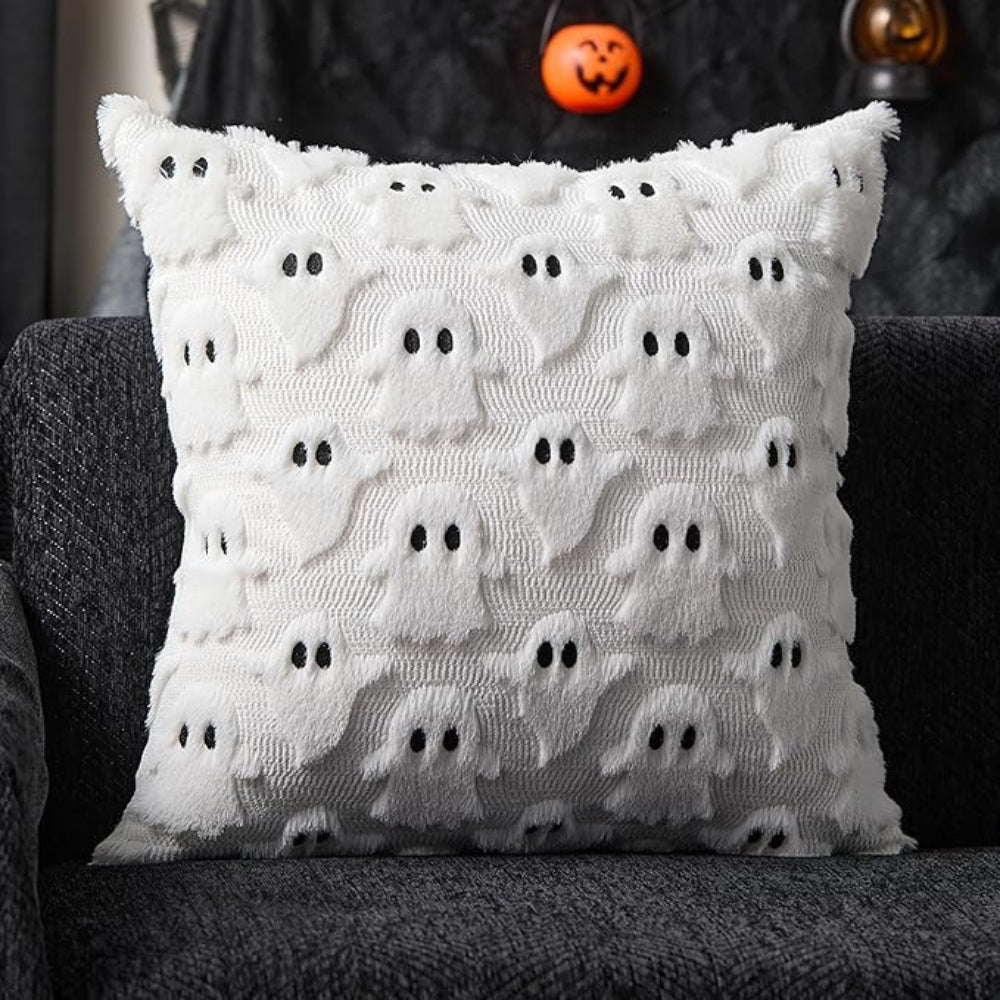 Zachte Fleece Kussenhoes Met Pompoenpatroon 45x45 cm