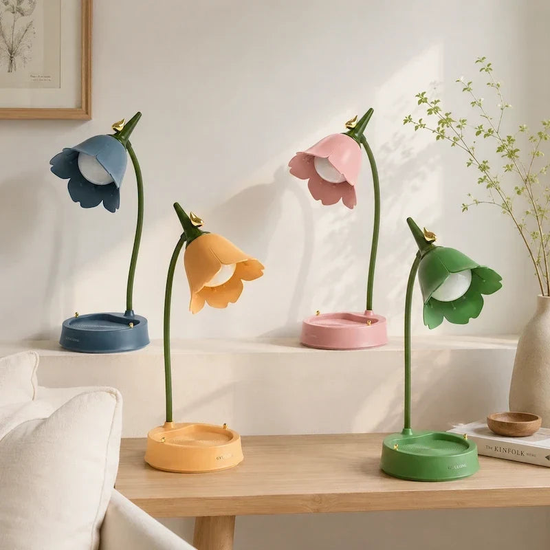 Draadloze LED Bureaulamp met Bloemkap