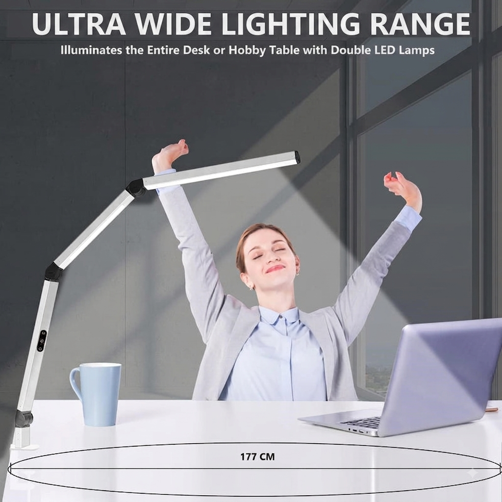 LumiFlex dubbele LED bureaulamp