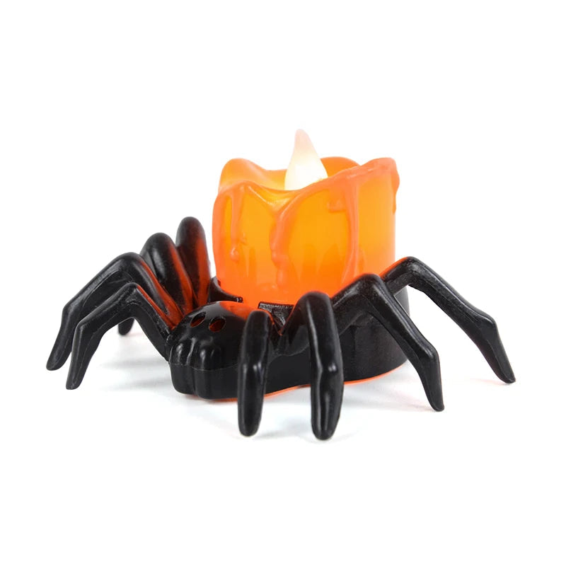 LED-kaars Halloween Pompoen met Spinhouder