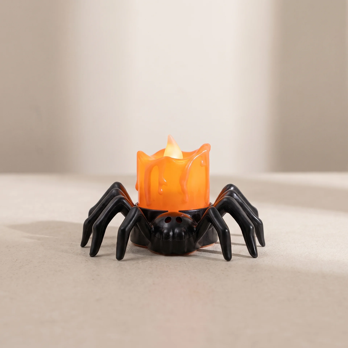 LED-kaars Halloween Pompoen met Spinhouder