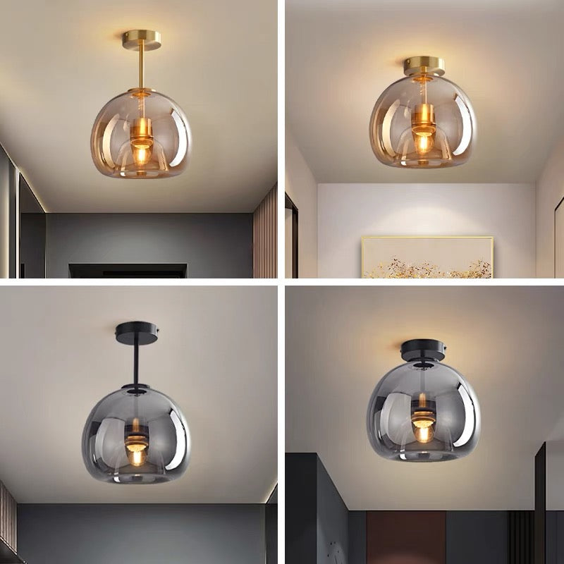 Glazen retro plafondlamp