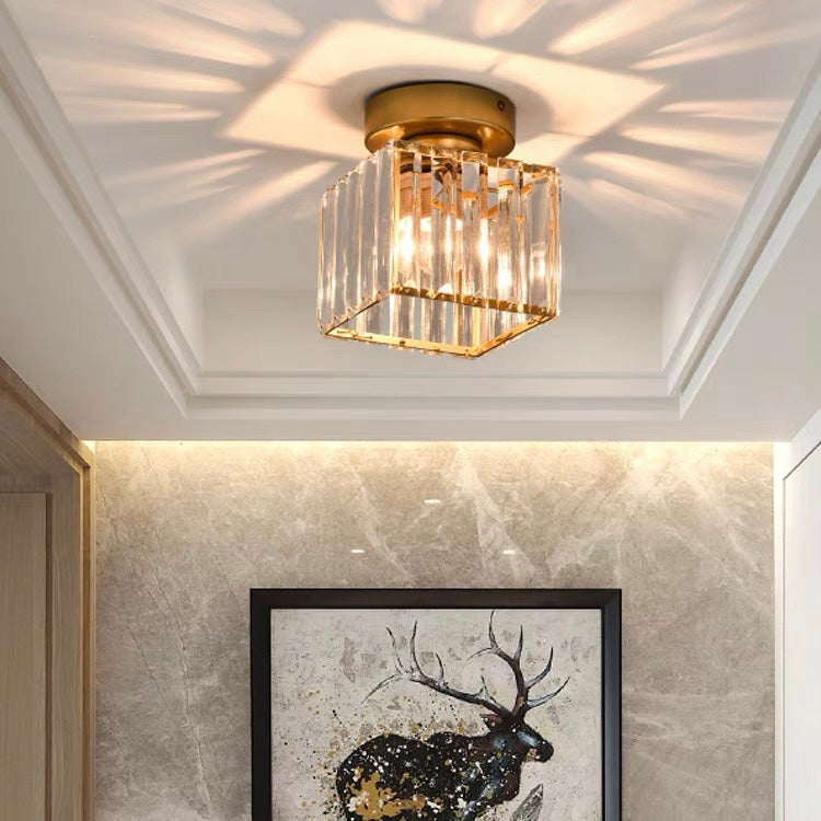Kristallen Plafondlamp met Messing Accent