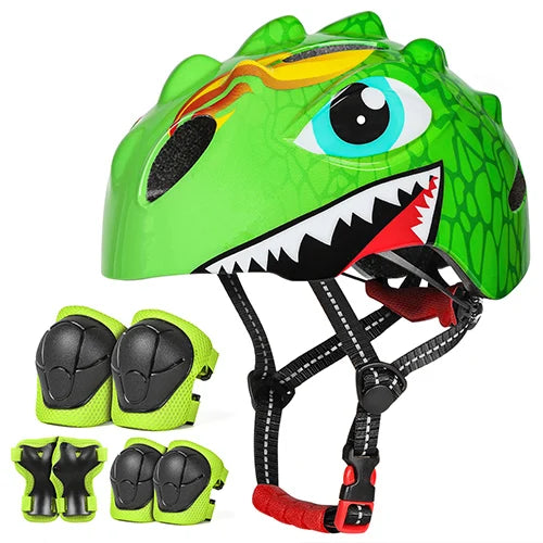 Kinderfietshelm Set Met Knie- En Elleboogbeschermers