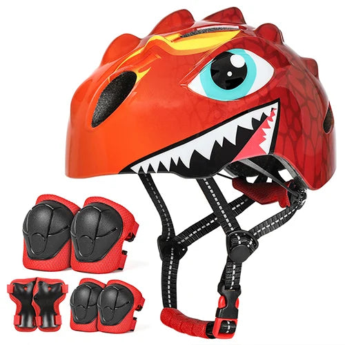 Kinderfietshelm Set Met Knie- En Elleboogbeschermers