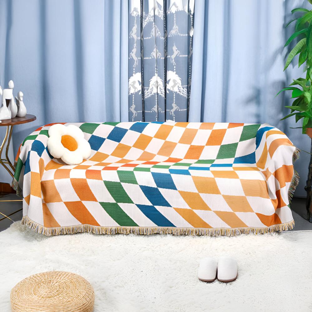 Multifunctionele dambord plaid deken