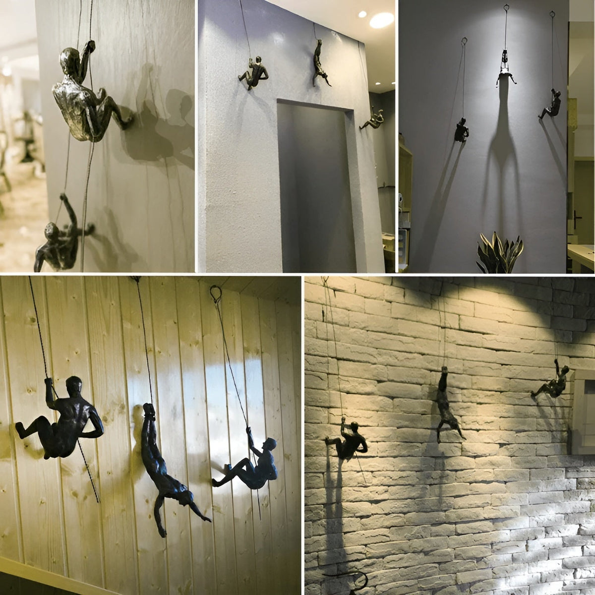 Klimmende Mannen metalen wanddecoratie set