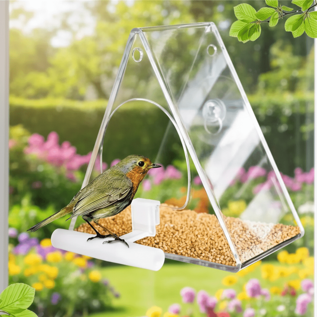 TriFeed windbestendig acryl vogelvoederhuis