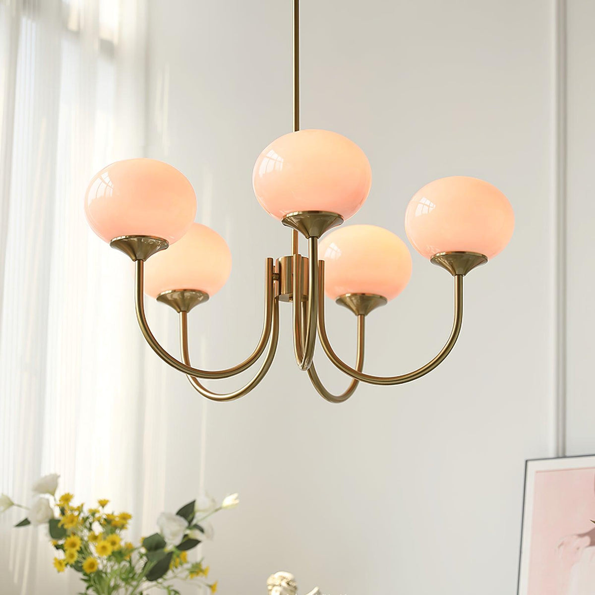 Glazen bolvorm kroonluchter plafondlamp