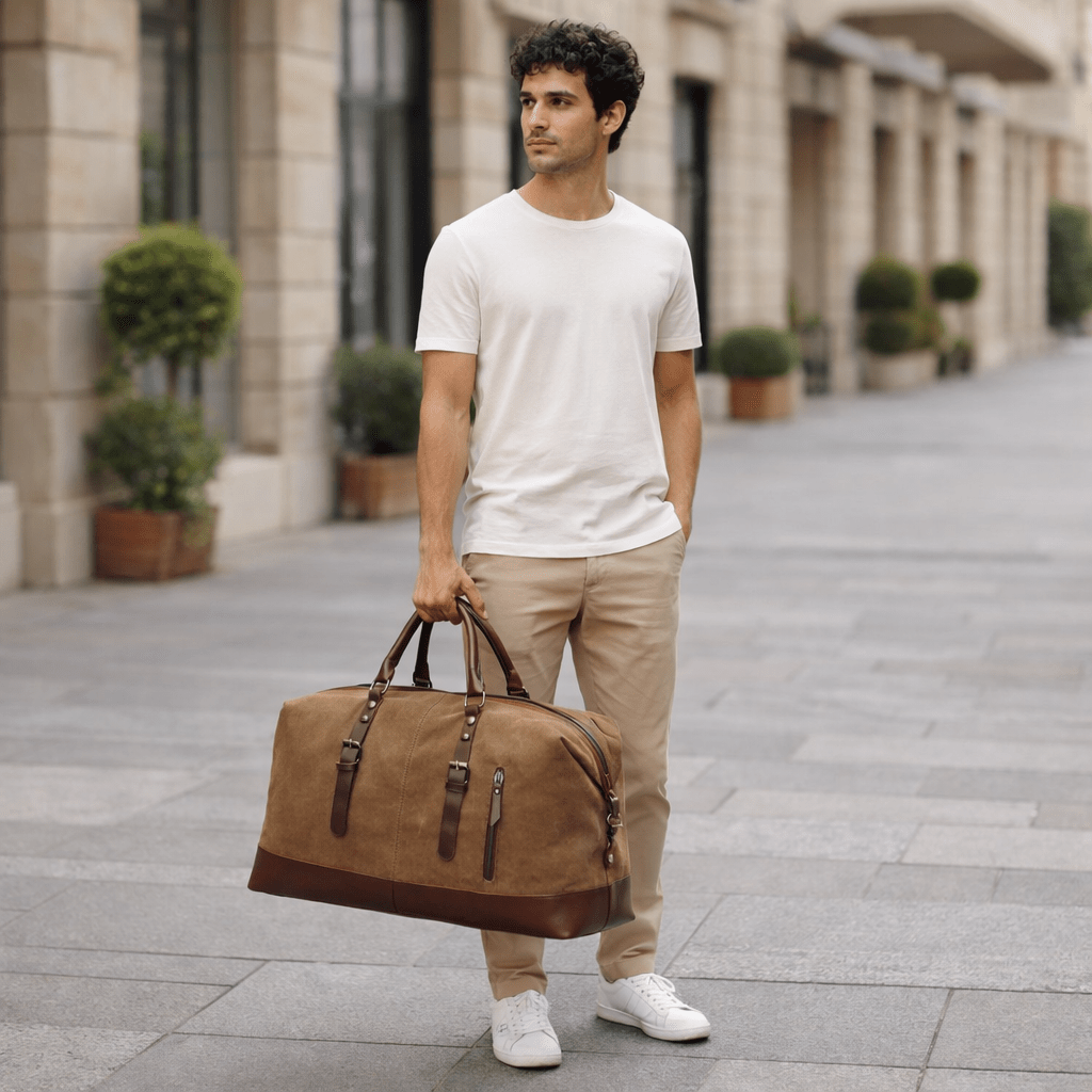 Leren Canvas Weekendtas voor Heren