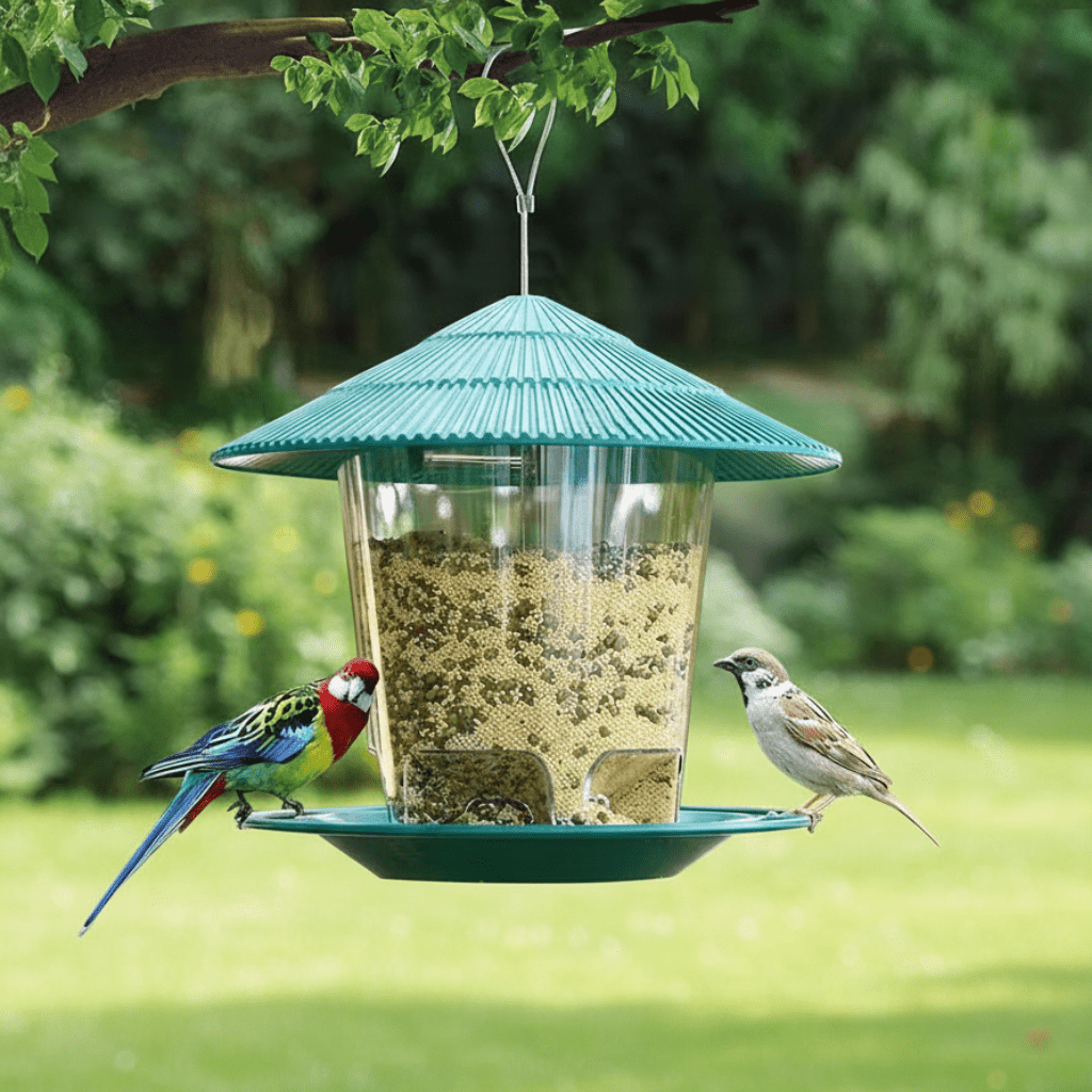 Automatische Vogelvoederautomaat Met Meervoudige Voederopeningen