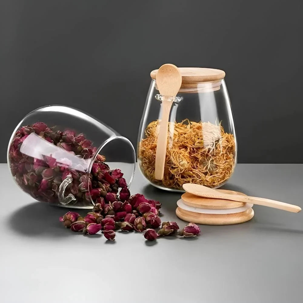 Natura glazen voorraadpot