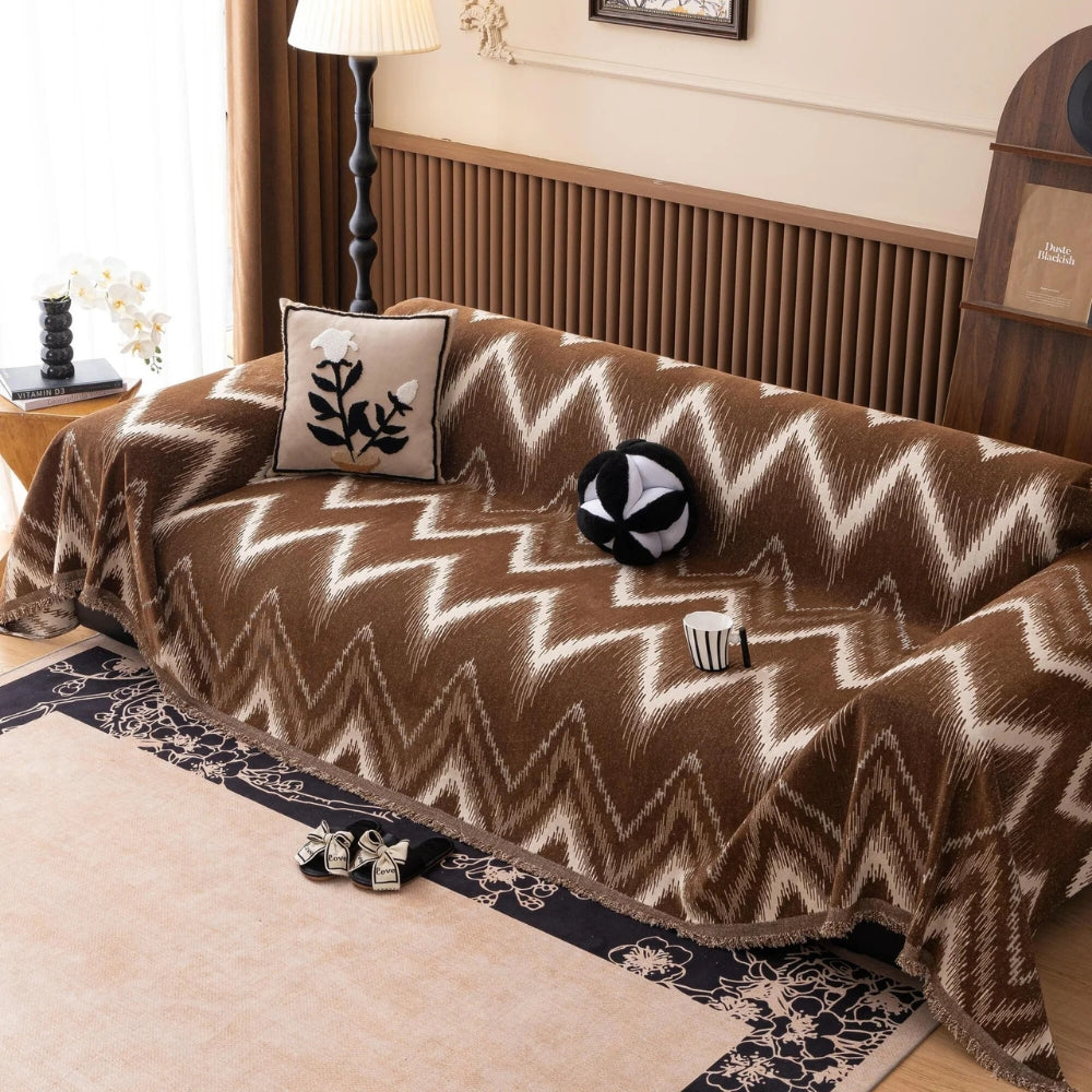 Streak getextureerde chenille bankhoes