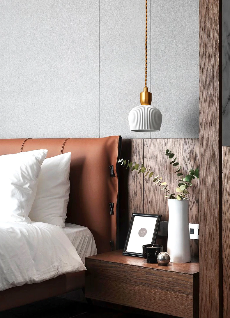 Geplooide keramische hanglamp