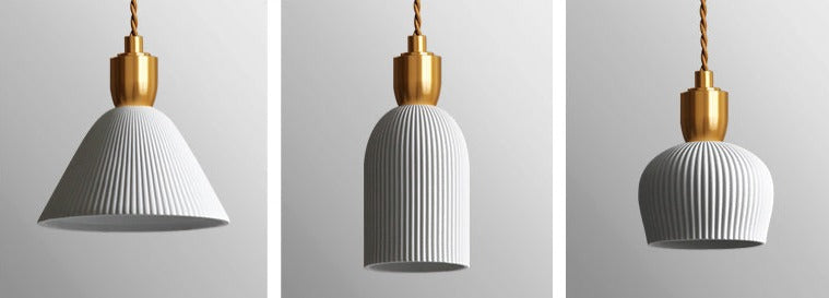Geplooide keramische hanglamp